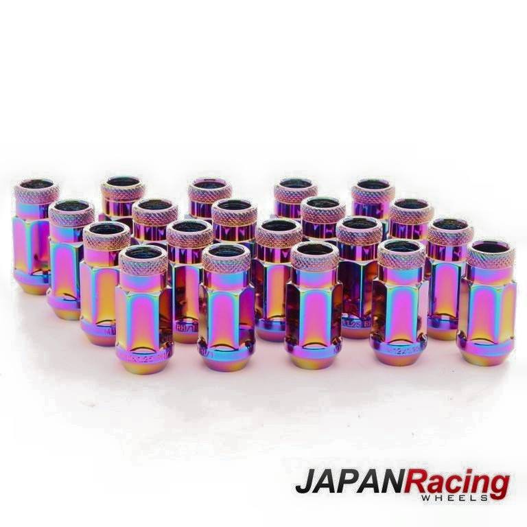 JAPAN RACING 45mm closed STAHL LUG NUTS M12 x 1.25 Radmuttern BLAU Nissan Subaru 