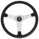 Nardi Classic Steering Wheel - Leather with Satin Spokes & Grey Stitching - 340mm