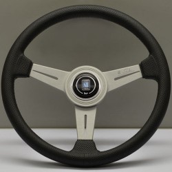 Nardi Classic Steering Wheel - Perforated Leather with Satin Spokes & Grey Stitching - 340mm 