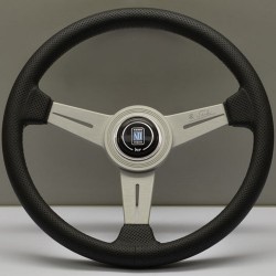Nardi Classic Steering Wheel - Perforated Leather with Satin Spokes & Grey Stitching - 340mm