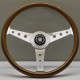 Nardi Classic Steering Wheel - Wood with Polished Spokes (Round Hole) - 360mm