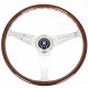 Nardi Classic Steering Wheel - Perforated Leather with Satin Spokes & Grey Stitching - 340mm 
