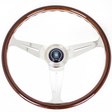 Nardi Classic Steering Wheel - Perforated Leather with Satin Spokes & Grey Stitching - 340mm