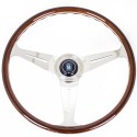 Nardi Classic Steering Wheel With 21mm Grip - Wood with Polished Spokes - 390mm