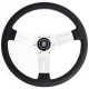 Nardi Competition Steering Wheel - Leather with Satin Spokes & Grey Stitching - 330mm
