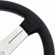Nardi Competition Steering Wheel - Leather with Satin Spokes & Grey Stitching - 330mm