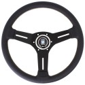 Nardi Competition Steering Wheel - Leather with Black Spokes & Grey Stitching - 330mm