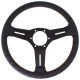 Nardi Competition Steering Wheel - Leather with Black Spokes & Grey Stitching - 330mm