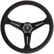 Nardi Deep Corn Steering Wheel - Perforated Leather with Black Spokes & Red Stitching