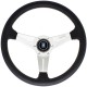 Nardi Deep Corn Steering Wheel - Perforated Leather with Polished Spokes & Red Stitching