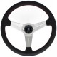 Nardi Deep Corn Steering Wheel - Perforated Leather with Polished Spokes & Red Stitching