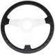 Nardi Deep Corn Steering Wheel - Perforated Leather with Polished Spokes & Red Stitching