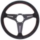 Nardi Deep Corn Steering Wheel - Suede with Black Spokes & Red Stitching