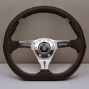 Nardi Kallista Steering Wheel - Leather/Perforated Leather/ABS Inserts with Polished Spokes - 350mm