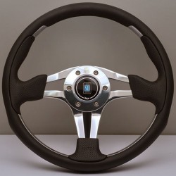 Nardi ND4 Steering Wheel - Perforated Leather with Polished Spokes - 350mm