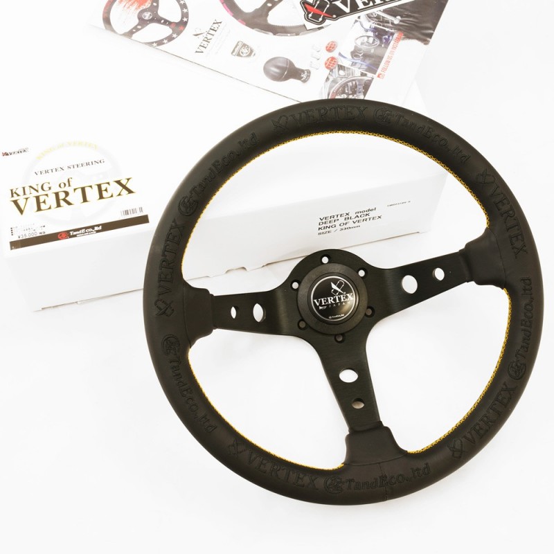 T&E Vertex JDM Steering Wheel King of Vertex Leather JDM Heart