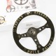 T&E Vertex JDM Steering Wheel - Speed Gold/Silver Hells Racing DESIGNED BY: JUN WATANABE