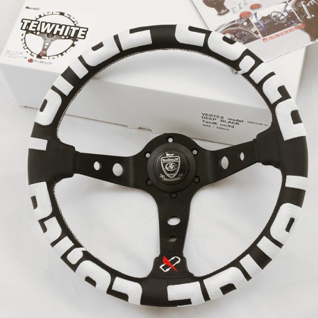 T&E Vertex JDM Steering Wheel - T&E White
