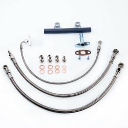 Wasser & Öl Stahlflexleitungen Kit Skyline RB20DET RB25DET Garrett Kugellager Turbo